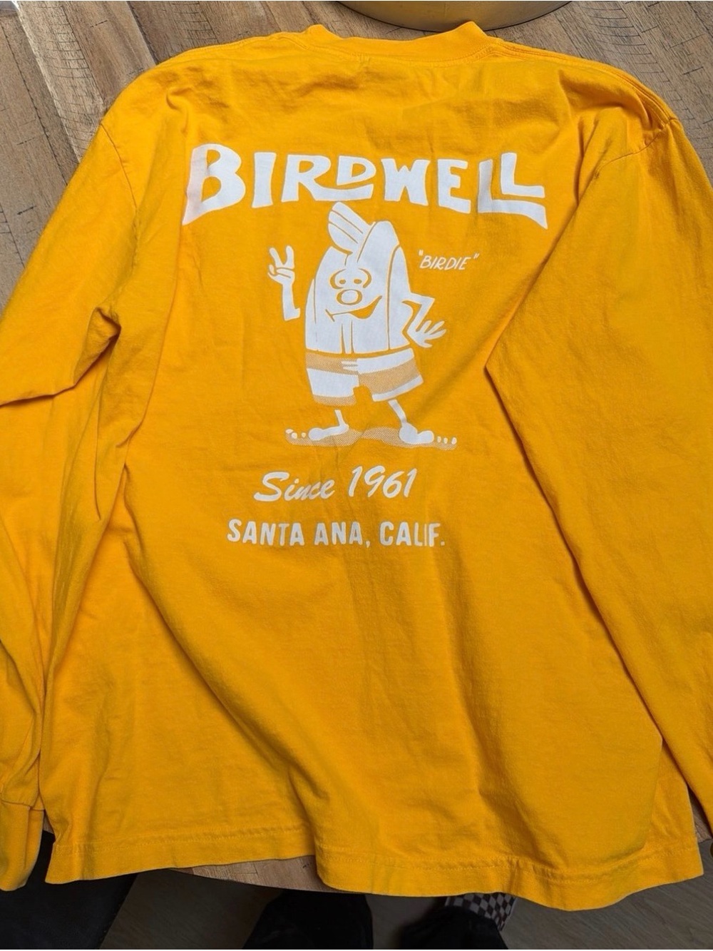 Birdwell Yellow Long Sleeve Graphic Tee with White Logo